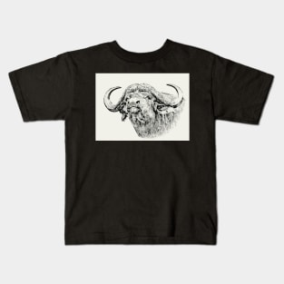 Buffalo Bull, Close Up | African Wildlife Kids T-Shirt